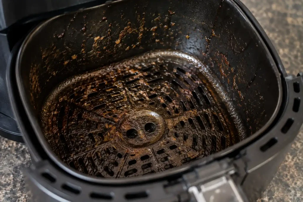 air fryer com gordura grudada
