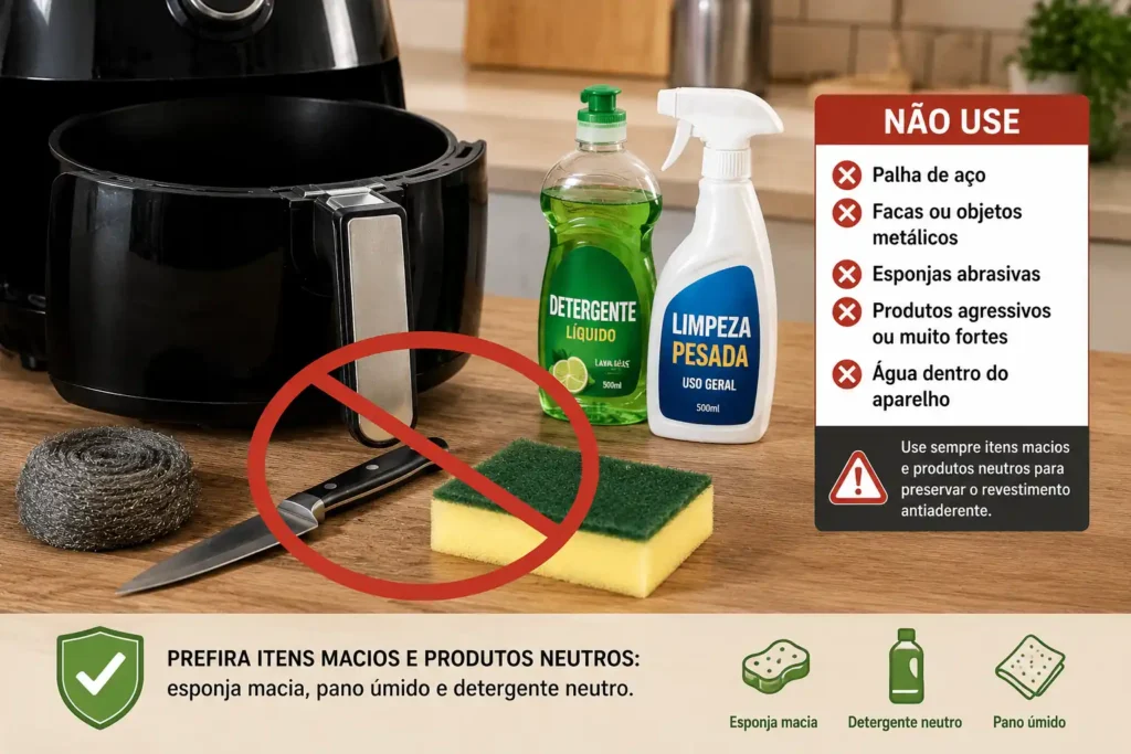 air fryer produtos para limpar